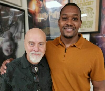 American Academy of Art College faculty member Rich Kryczka with alumni Jason Rodgers