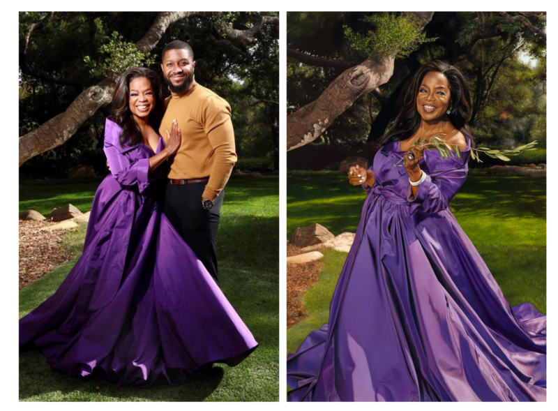 Oprah Winfrey Radiates Elegance in Regal Purple at…